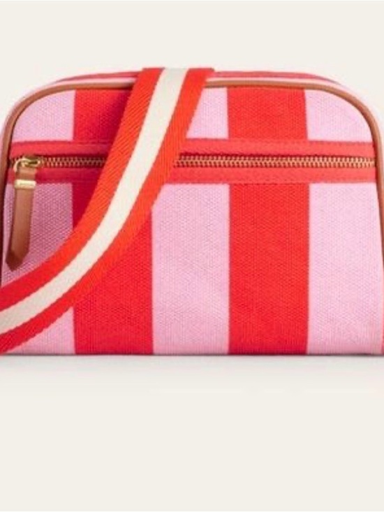 Boden Handbags - Boden Striped Canvas Crossbody Bag in Pink and Red